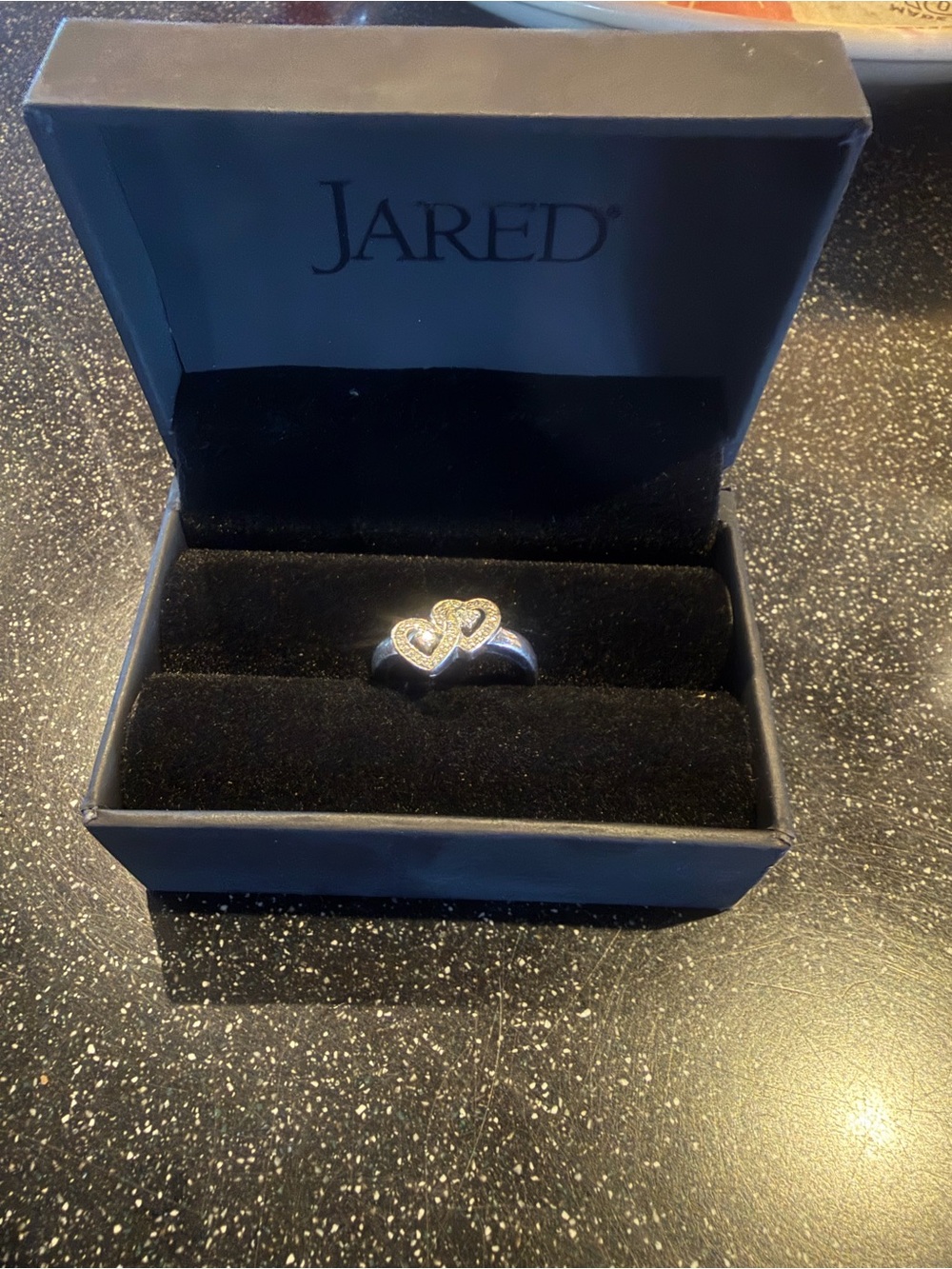 Jared Double Heart Ring by Red with Sparkling Accents Size 7